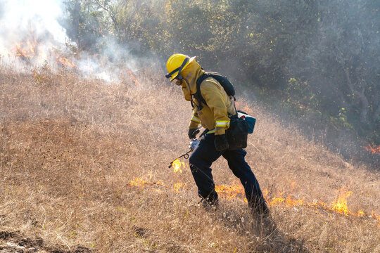 Firefighter Fighting Wildfire