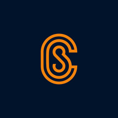 CS C S Letter Logo Design in Black Colors. Creative Modern Letters Vector Icon Logo Illustration