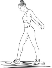 Young sporty woman stretching at the gym