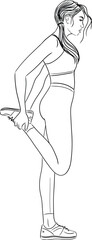 Young sporty woman stretching at the gym