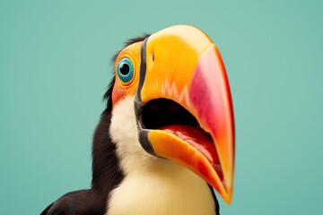 shocked toucan with surprised eyes, concept of Unexpected reaction