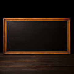 blank blackboard frame with black background