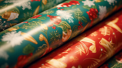 Fototapeta na wymiar Paper for gift boxes prepared for holiday celebrations.