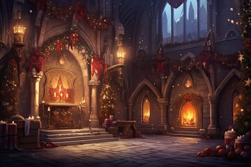 Obraz premium Enchanting Christmas celebrating background concept featuring a festive and magical scene