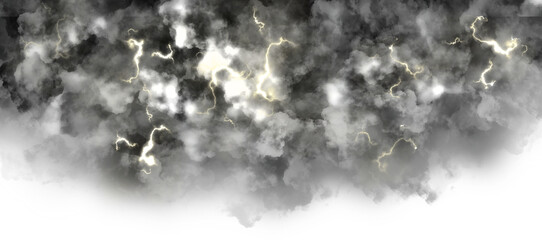 lightning cloud elements, overcast black clouds