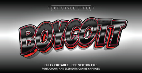Editable Text Effect with Boycott Theme. Premium Graphic Vector Template.