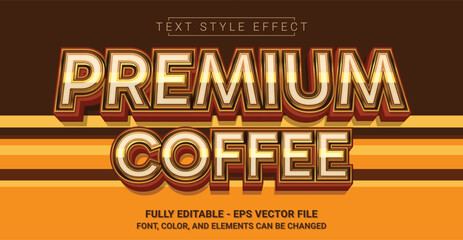 Editable Text Effect with Premium Coffee Theme. Premium Graphic Vector Template.