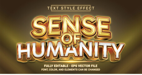 Editable Text Effect with Sense of Humanity Theme. Premium Graphic Vector Template.