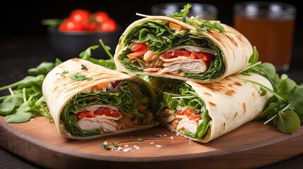 chicken and wrap with lettuce