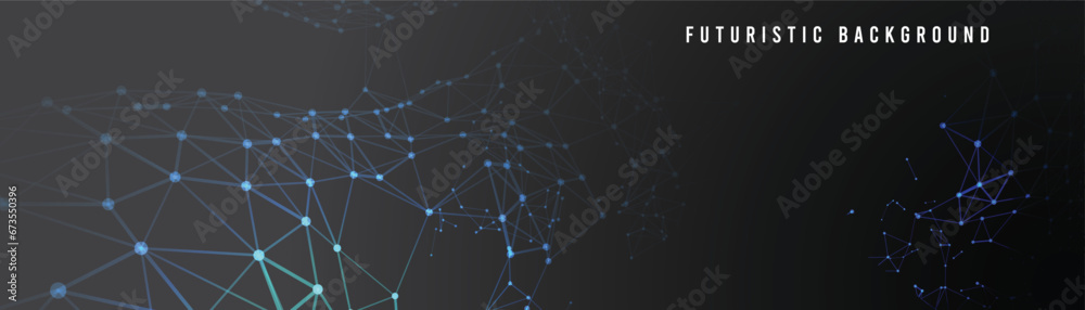 Poster background design of abstract digital technology with network connection lines. modern background de