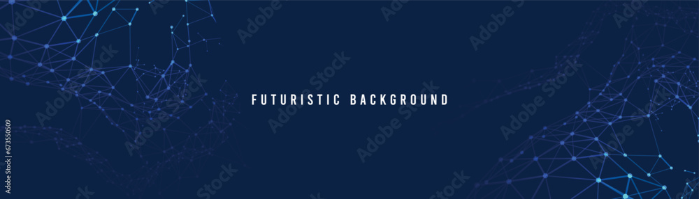 Poster background design of abstract digital technology with network connection lines