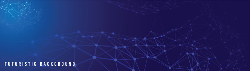 Background design of abstract digital technology with network connection lines