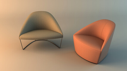 lounge chair, non AI images, 3D illustration