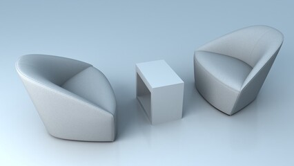 lounge chair, non AI images, 3D illustration