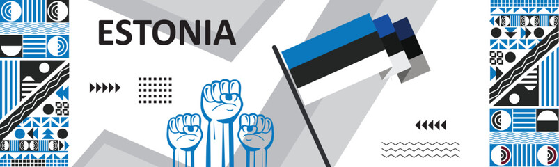 Estonia national day banner flag color background design,independence day banner background..eps
