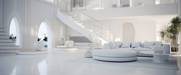 luxury clean bright white interior