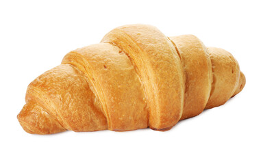 One delicious fresh croissant isolated on white