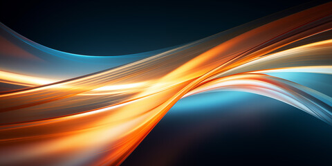 Naklejka premium abstract wave lights background - lighting cyan and orange wallpaper
