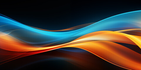 abstract colourful background with wave design - lighting cyan and orange wallpaper