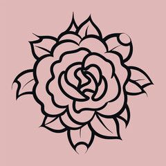 Roses silhouette vector illustration, flowers, nature, botanical