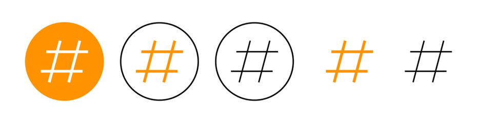 Hashtag icon set for web and mobile app. hashtag sign and symbol