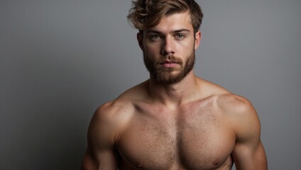Male model with beard. Generative AI
