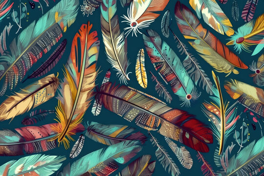 Beautiful feather background image, Generative AI	