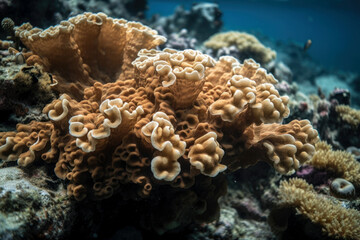 Naklejka na ściany i meble Beautiful coral under the sea, Generative AI 
