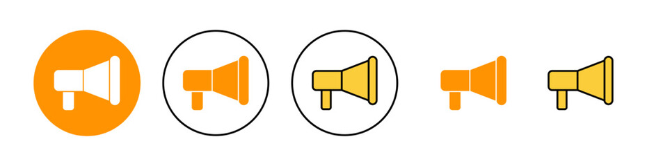 Megaphone icon set for web and mobile app. Loudspeaker sign and symbol