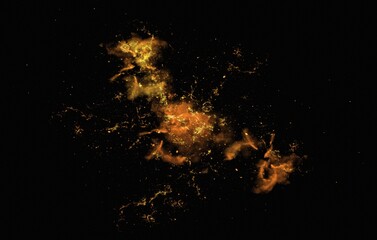 gold and orange galaxy watercolor stars splashes Backaground