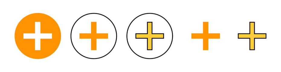 Obraz premium Plus Icon set for web and mobile app. Add plus sign and symbol
