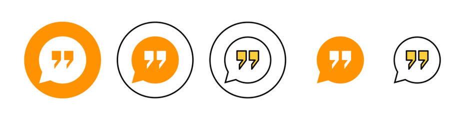 Quote icon set  for web and mobile app. Quotation mark sign and symbol