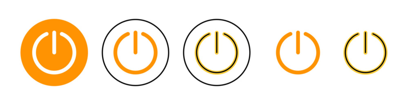 Power icon set for web and mobile app. Power Switch sign and symbol. Electric power