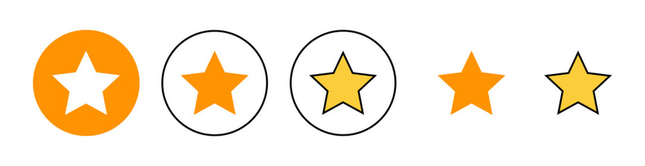 Star Icon set for web and mobile app. rating sign and symbol. favourite star icon - obrazy, fototapety, plakaty