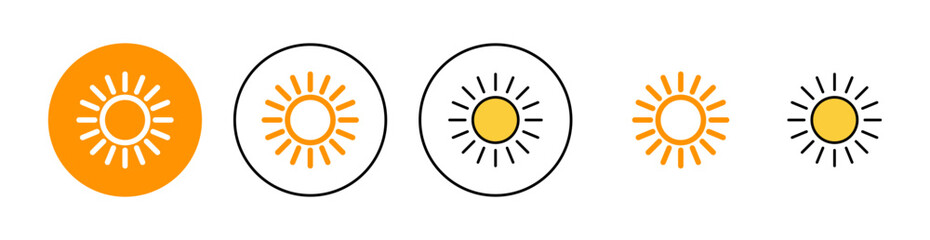 Sun icon set for web and mobile app. Brightness sign and symbol.