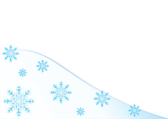 Banner blue Christmas background with snowflakes. Vector illustration of winter background with falling snow and empty space for your text.