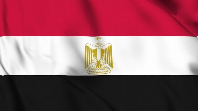 Waving Egyptian Flag video background. Realistic Slow Motion Animation Egypt flag. 4K Loop Motion Graphics. Egypt, Patriotism, Unity, Peace and Nationalism Concept