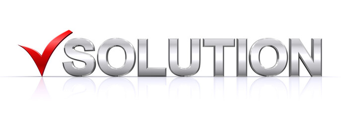 SOLUTIONのテキストとチェックマーク