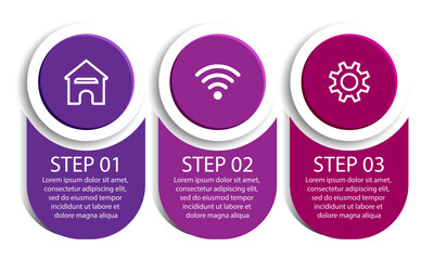 Business Infographic Design Template. minimal Timeline design with 3 steps, 
options and marketing icons. Vector linear infographic with three circle connected elements. 
suitable for presentations