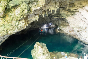 Beautiful view of the The 3 Eyes National Park in Santo Domingo - Dominican Republic- underwater...