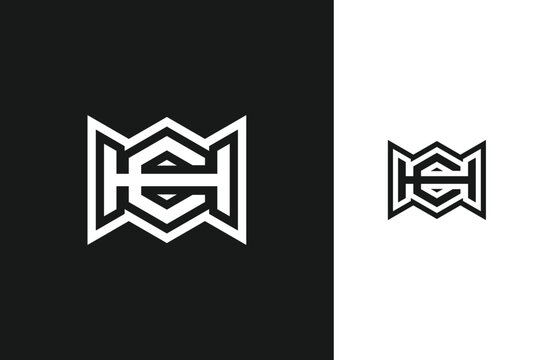 c h letter monogram logo design