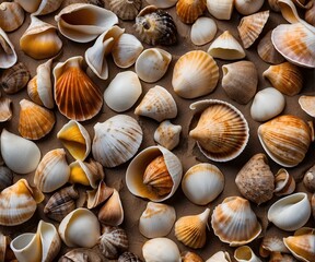 Seashells forming an elegant background