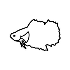 Outline Betta Fish 