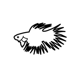 Outline Betta Fish 