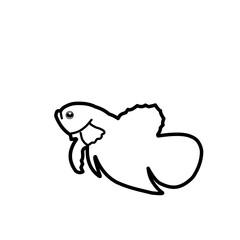 Outline Betta Fish 