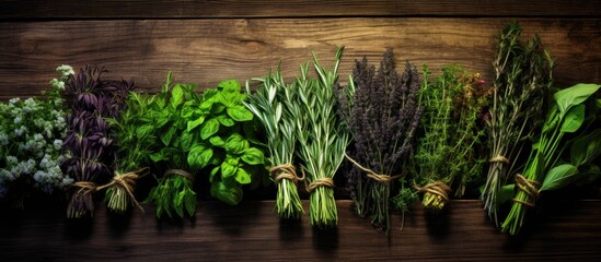 Herbs that have been collected and gathered captured in a visual representation
