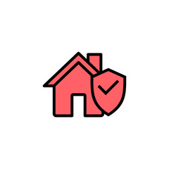 home insurance icon set illustration. home protection sign and symbol