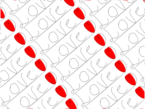 Ilustración de un patrón para celebrar el día de los enamorados en un fondo blanco.