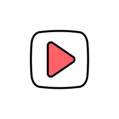 Play Icon set illustration. Play button sign and symbol