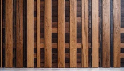 wooden fence with a pattern, Wooden board pattern texture paired with brown acoustic panels, a blend of function and style, interior design banner